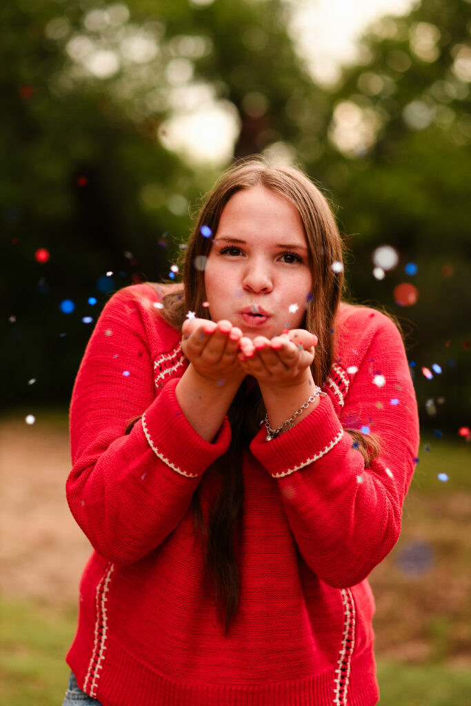 stars and confetti senior portraits